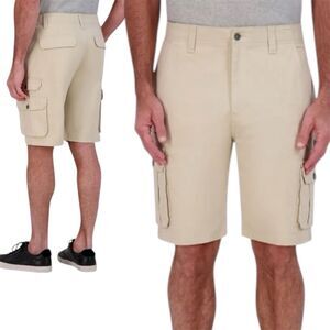 IRON Clothing Co Men's Stretch Twill Multi Pocket Cargo Short Size 40 Beige NWT